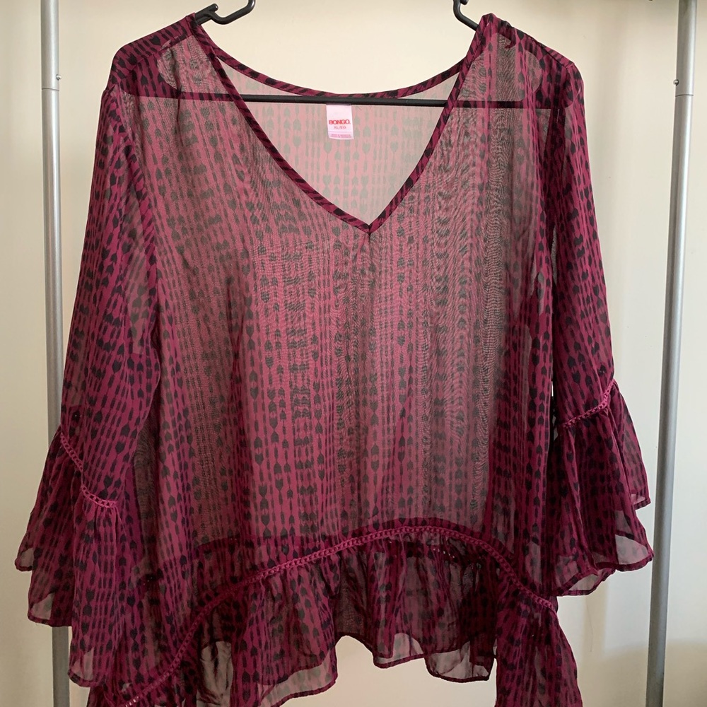 Sheer Plum Blouse
